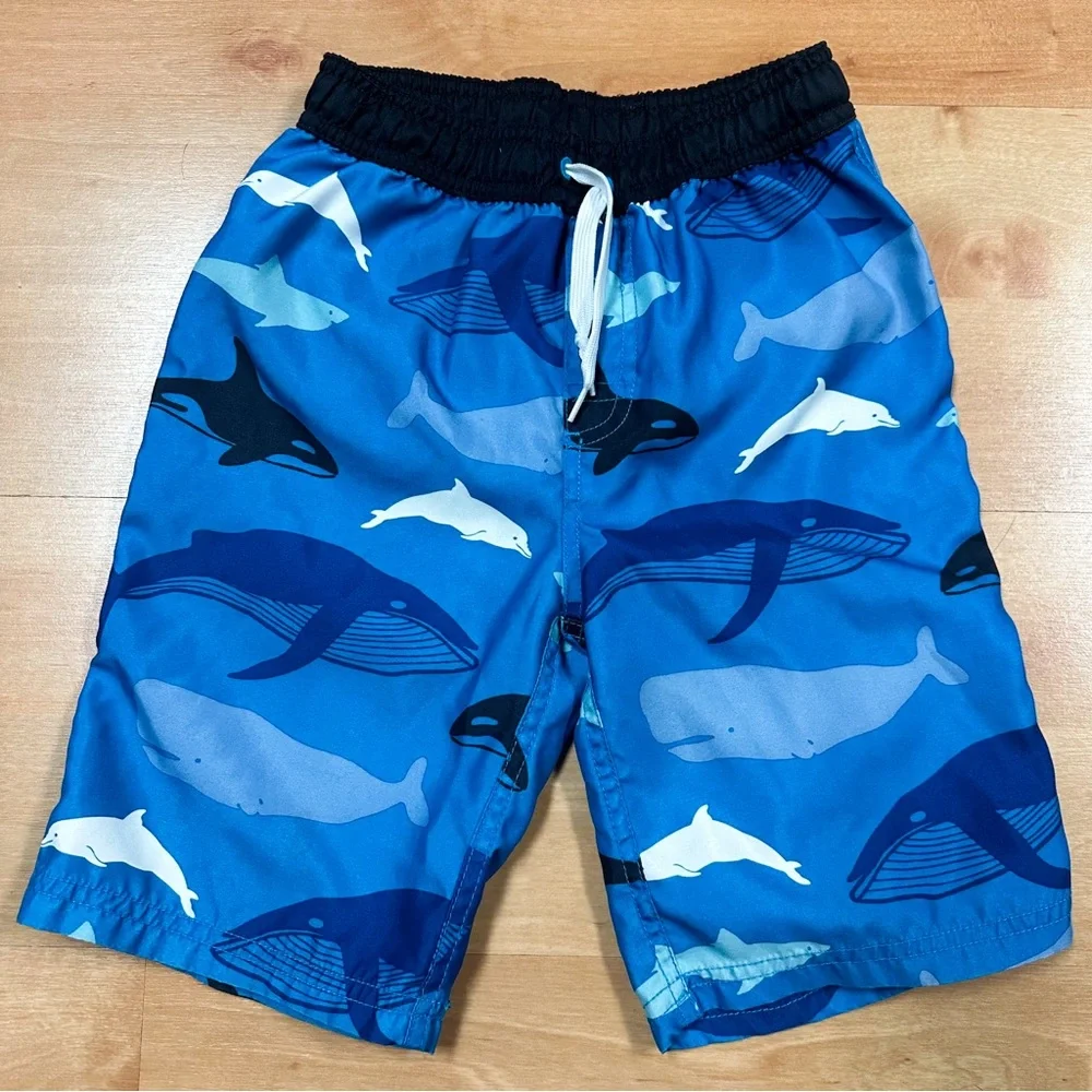 Gymboree Blue Whale Graphic Swim Trunks Boys Size 7
